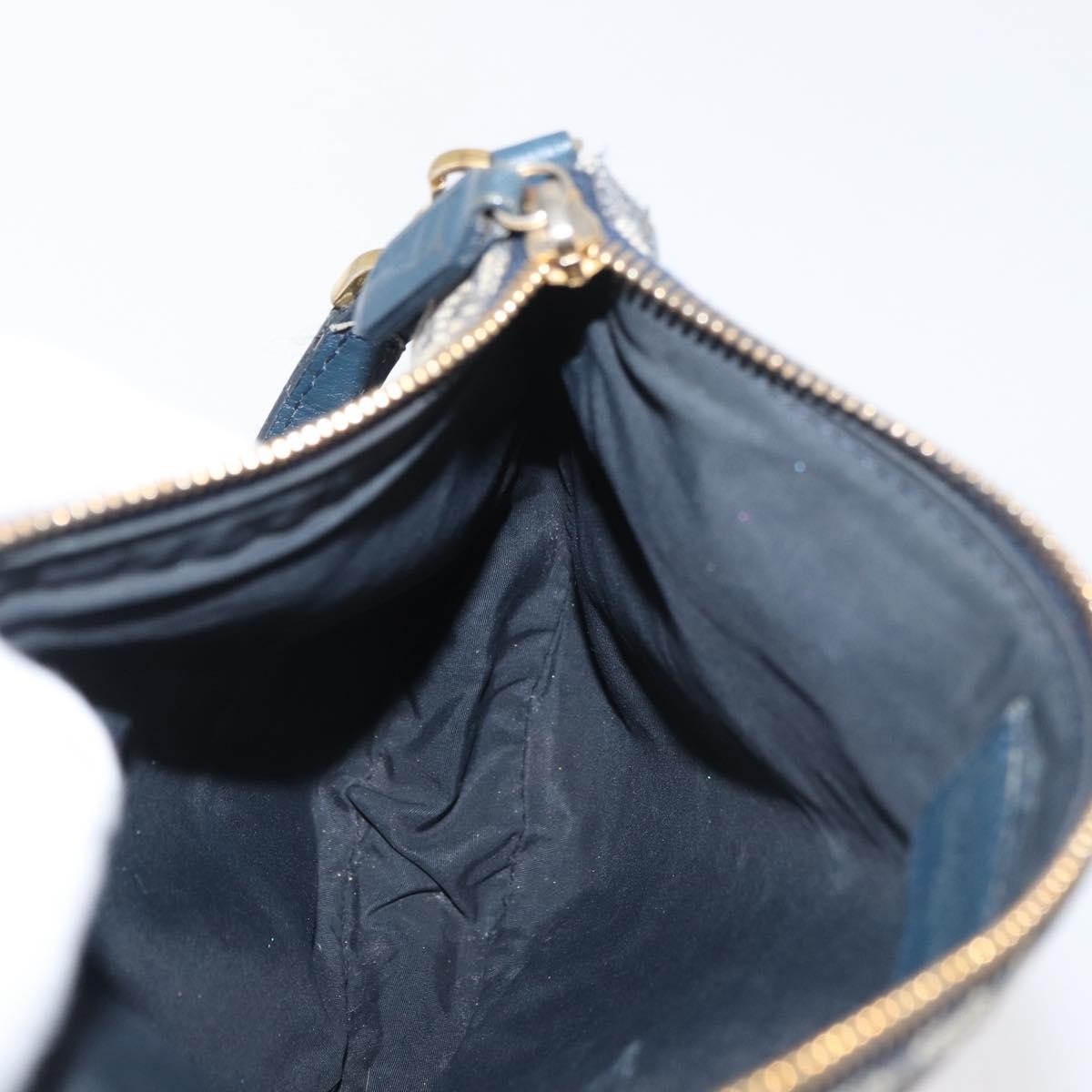 Christian Dior Vintage Saddle Bag Canvas, Navy, Canvas, Clutch