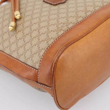 Celine Macadam Leather, Beige, Canvas, Shoulder Bag