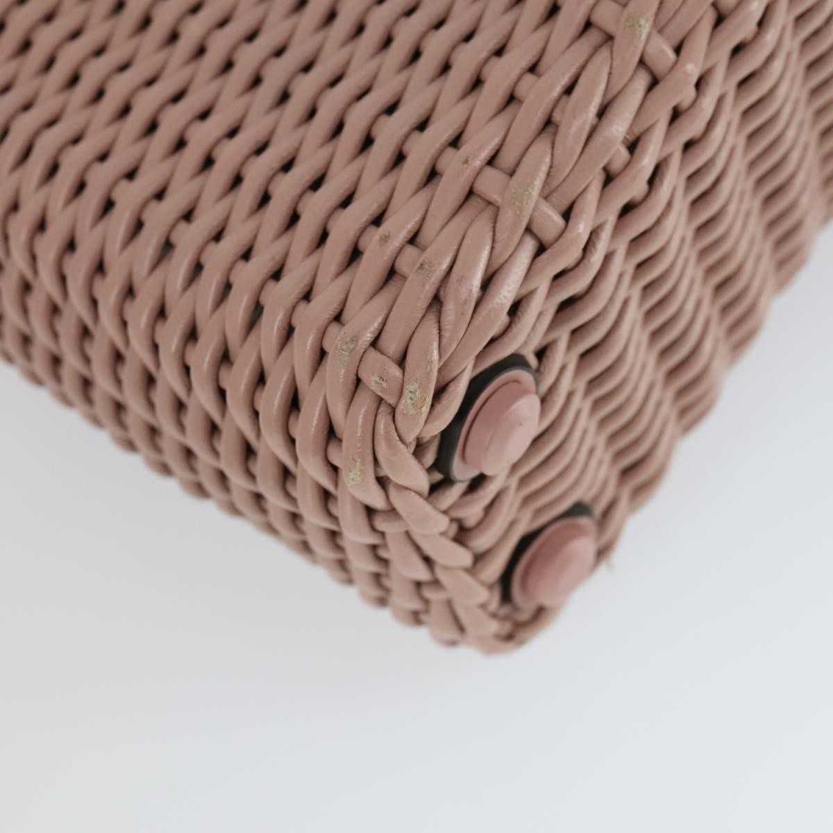 Salvatore Ferragamo Boxyz Top Handle Woven Leather, Pink, Leather, Handbag