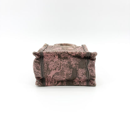 Christian Dior Book Tote Phone Embroidered Canvas, Pink, Canvas, Tote Bag