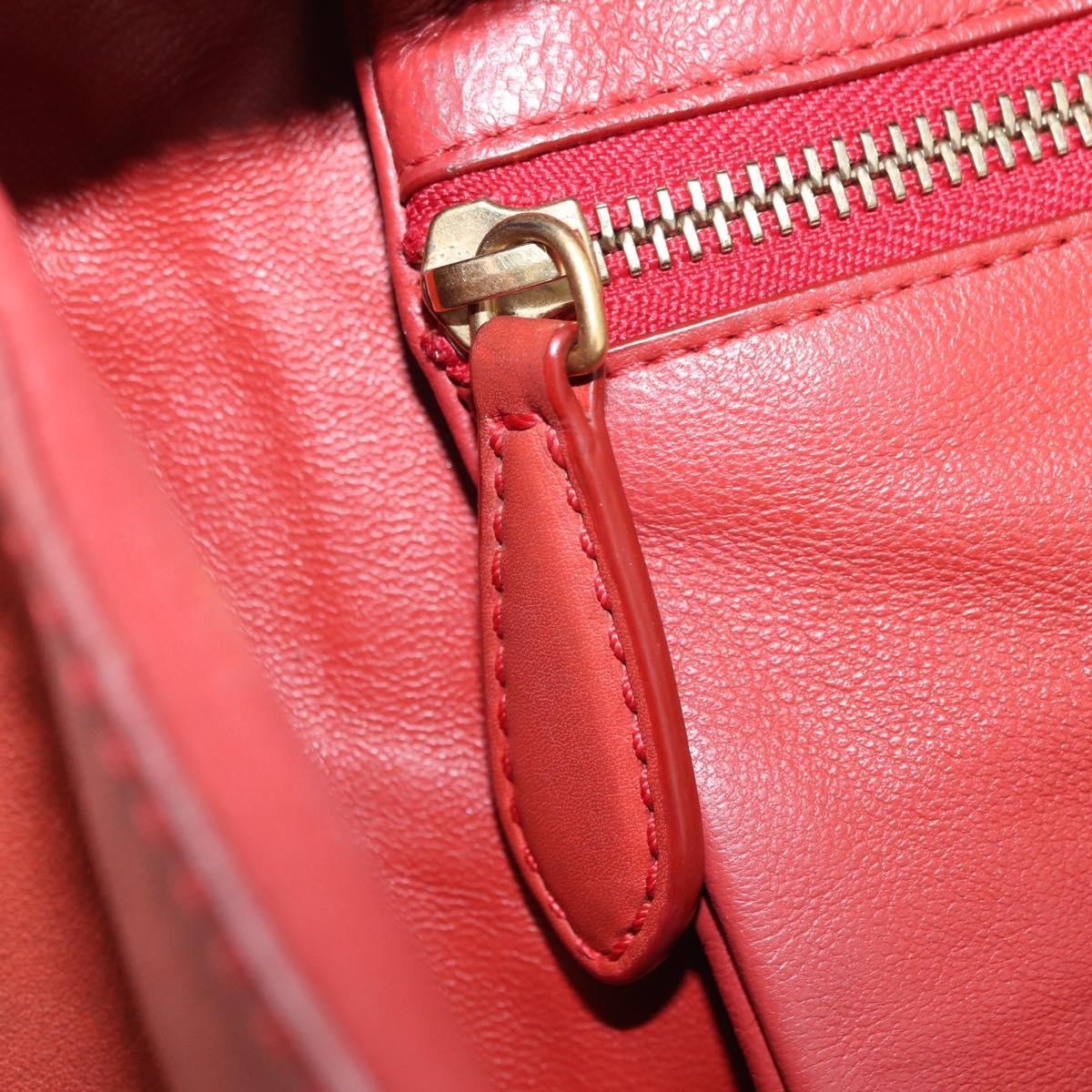 Celine Luggage Suede, Red, Leather, Handbag