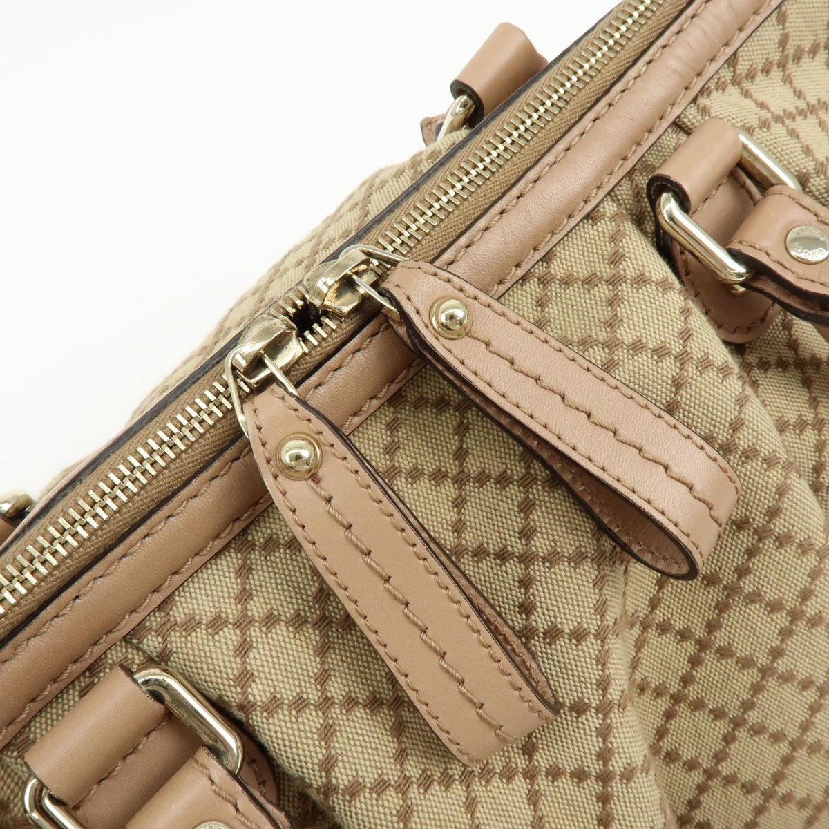 Gucci Sukey Diamante Canvas with Leather, Beige, Canvas, Tote Bag