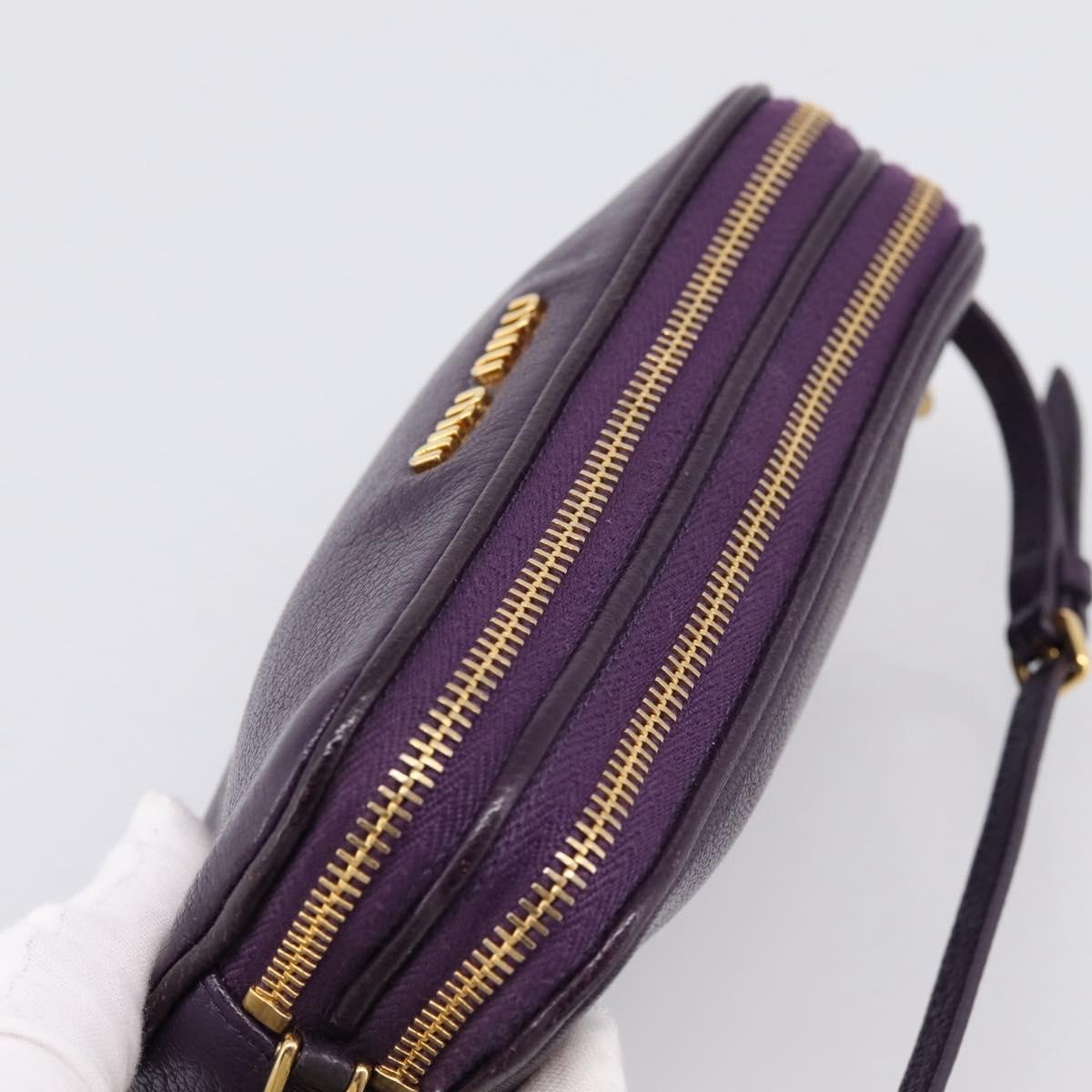 Miu Miu Double Zip Pochette Printed Leather, Purple, Leather, Clutch
