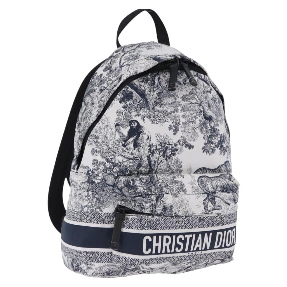Christian Dior Toile De Jouy Travel Technical Fabric, Navy, Nylon, Backpack