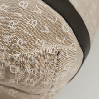 Bvlgari Logomania Canvas, Beige, Canvas, Shoulder Bag