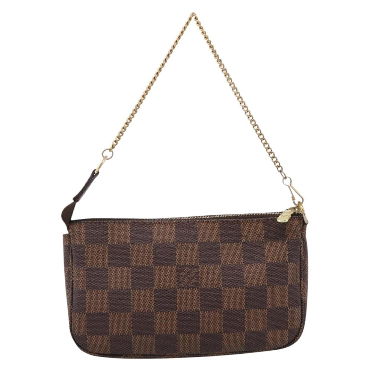 Louis Vuitton Mini pochette accessoires Damier Canvas, Brown, Canvas, Clutch