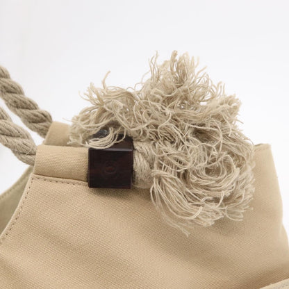 Chanel Camellia Flower Tote Canvas, Beige, Canvas, Tote Bag
