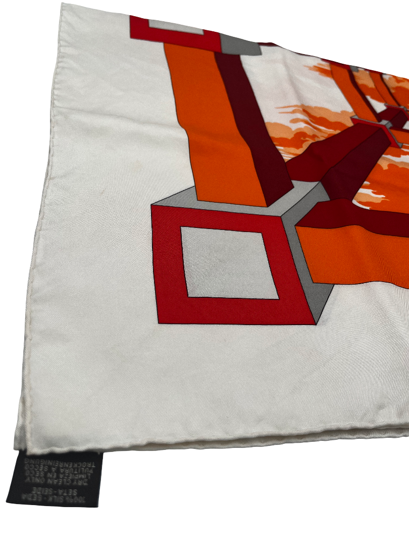 Hermes Carré 90 Silk multicolor, Orange, Silk, Scarf