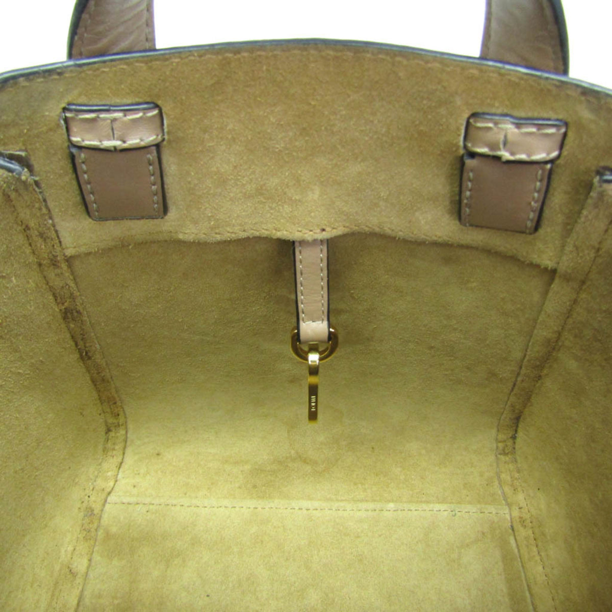 Loewe Hammock Nugget Leather, Beige, Leather, Handbag