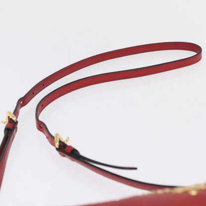 Prada Barrel Vitello Phenix, Red, Leather, Crossbody Bag