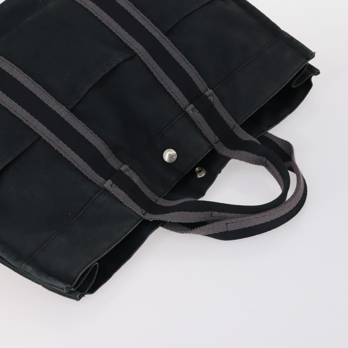 Hermes Fourre Tout Tote Canvas, BLACK, CANVAS, Handbag