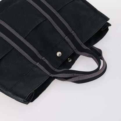 Hermes Fourre Tout Tote Canvas, BLACK, CANVAS, Handbag