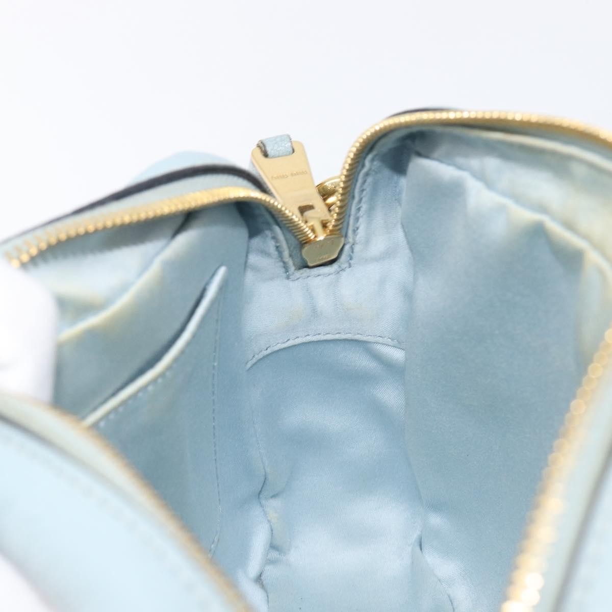 Miu Miu Madras Zip Pocket Leather, Blue, Leather, Crossbody Bag