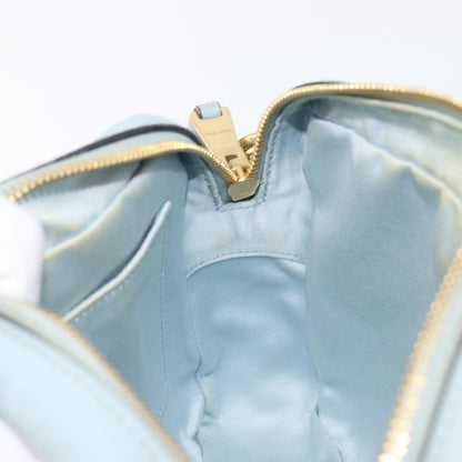 Miu Miu Madras Zip Pocket Leather, Blue, Leather, Crossbody Bag