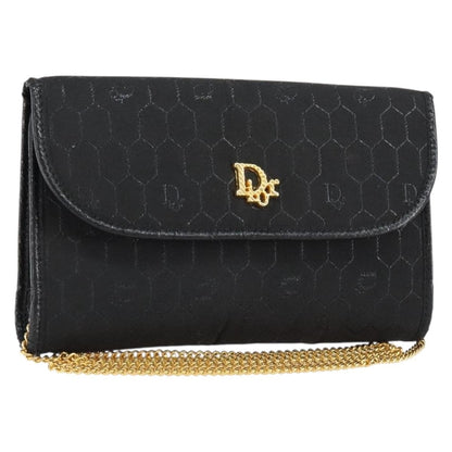 Christian Dior Vintage Honeycomb Canvas, Black, Canvas, Shoulder Bag