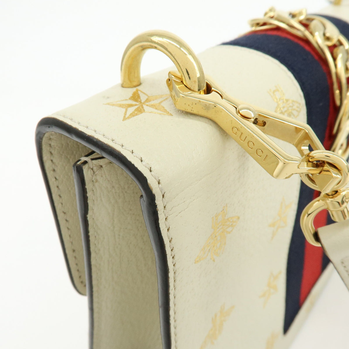 Gucci Sylvie Belt Leather, Beige, Calfskin, Handbag