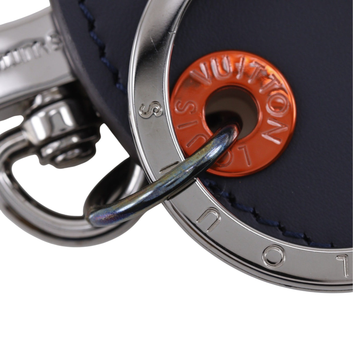 Louis Vuitton Round Illustre Keychain Limited Edition Upside Down Monogram Ink, Black, Leather, Charm