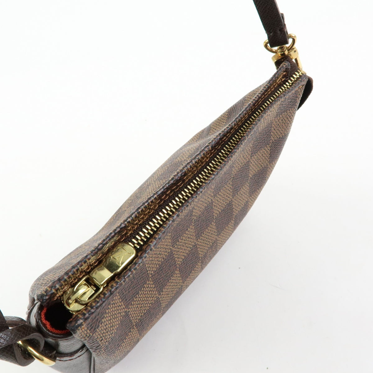 Louis Vuitton Trousse Make Up Damier, Brown, Canvas, Clutch
