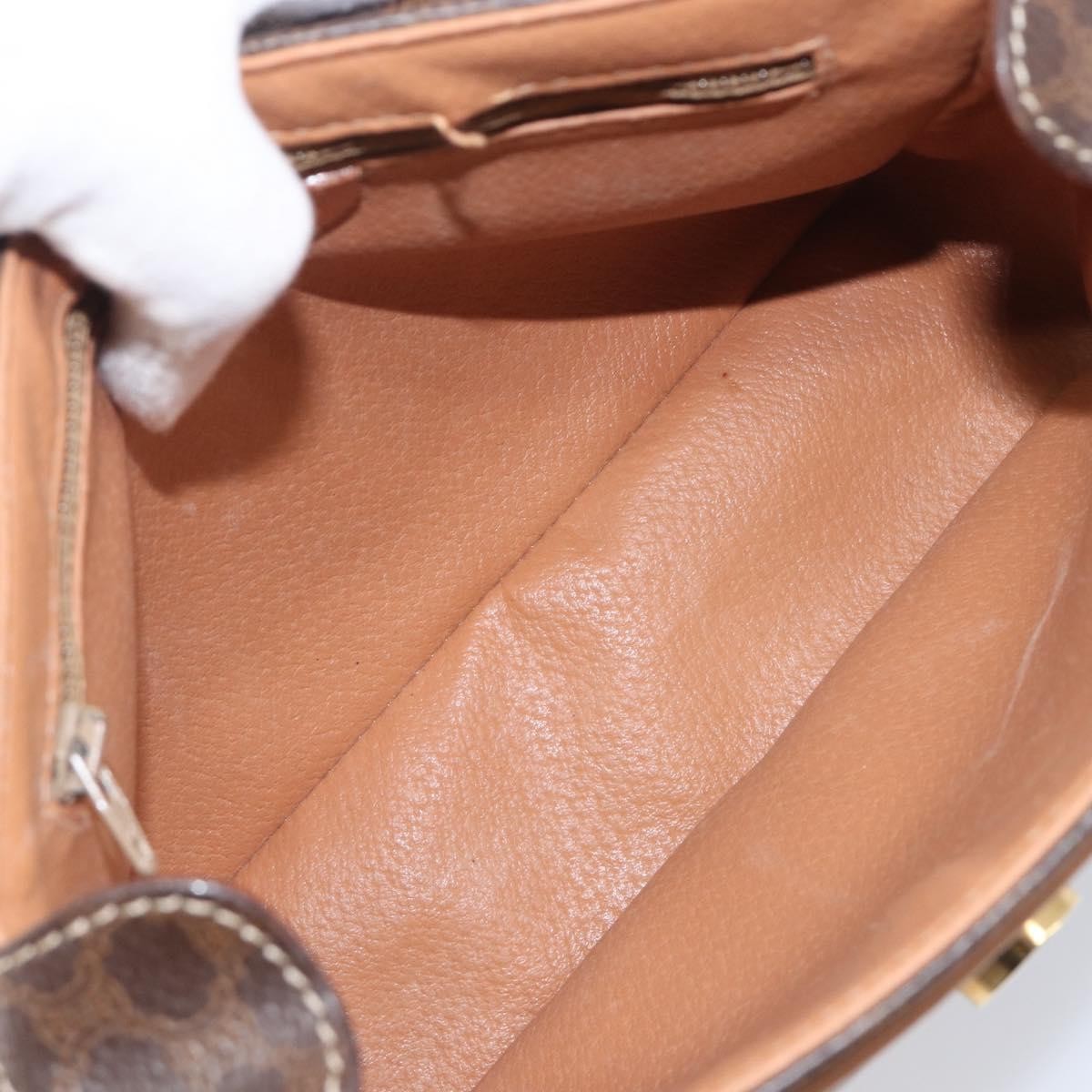 Celine Macadam Shoulder Canvas, Brown, Canvas, Crossbody Bag