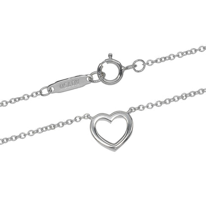 Tiffany & Co. Metro Open Heart Pendant 18K White Gold and Diamonds, Silver, White Gold, Necklace