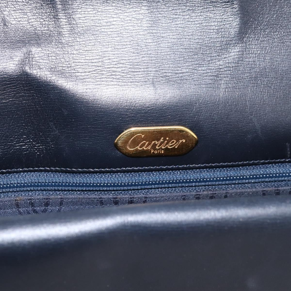 Cartier Sapphire Line Leather, Black, Leather, Shoulder Bag