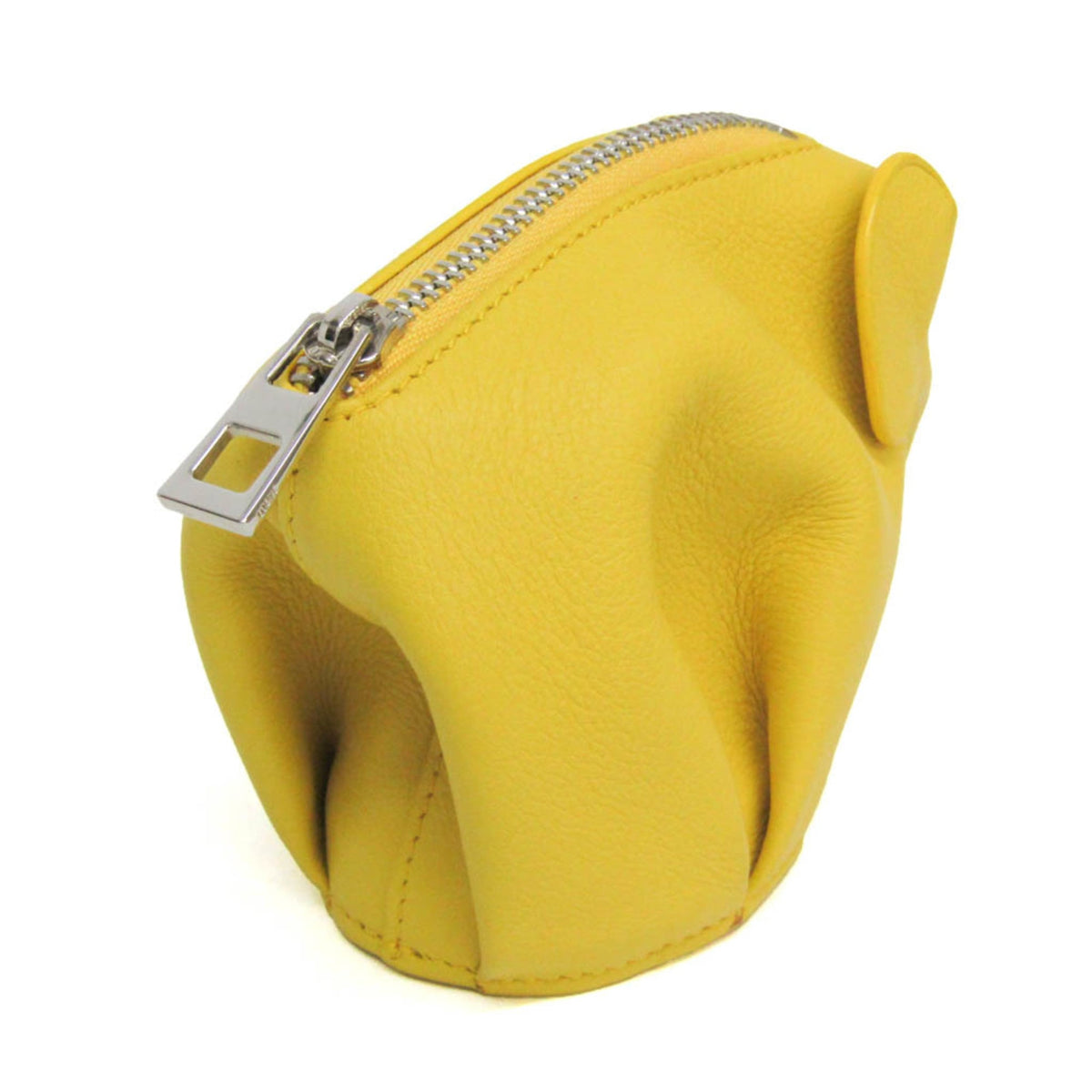 Loewe Elephant Coin Purse Leather, Yellow, Leather, Clutch