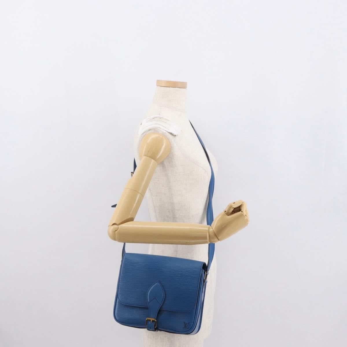 Louis Vuitton Cartouchiere Epi Leather, Blue, Leather, Shoulder Bag