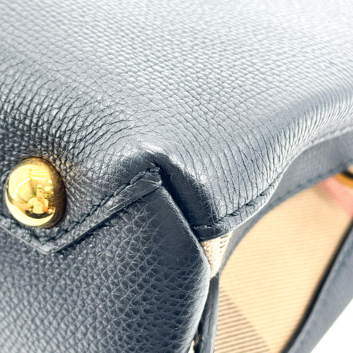 Burberry Camberley Top Handle Leather, Black, Leather, Handbag