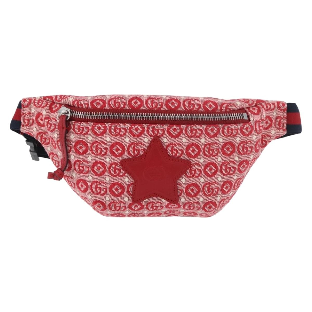 Gucci Children's Belt Printed Coated Canvas, Red, Canvas, Handbag