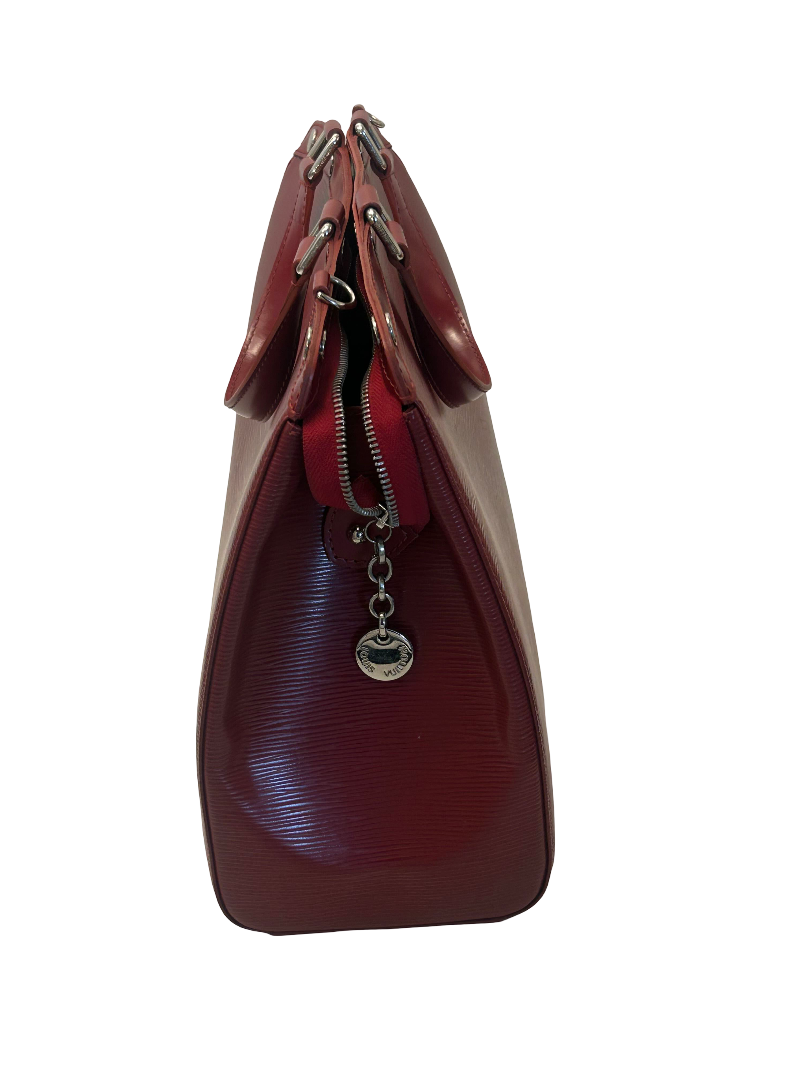 Louis Vuitton Brea Crocodile, Burgundy, Leather, Handbag