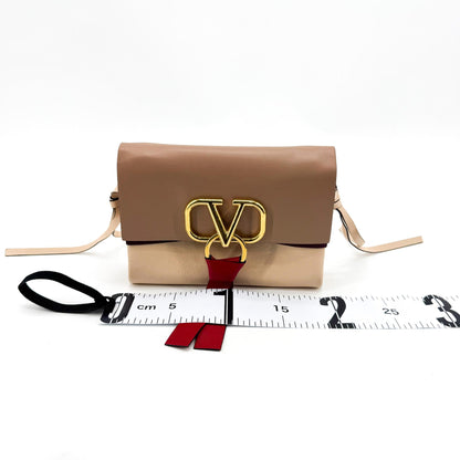 Valentino Garavani VRing Leather, Brown, Leather, Crossbody Bag