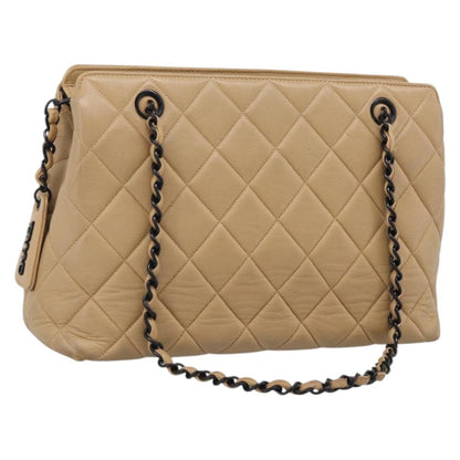 Chanel City Shopping Quilted Caviar, Beige, Leather, Tote Bag