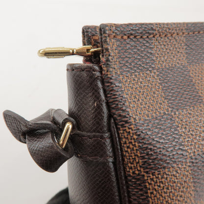 Louis Vuitton Trousse Make Up Damier, Brown, Canvas, Clutch