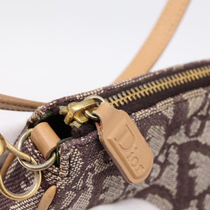 Christian Dior Vintage Saddle Bag Canvas, Brown, Canvas, Clutch