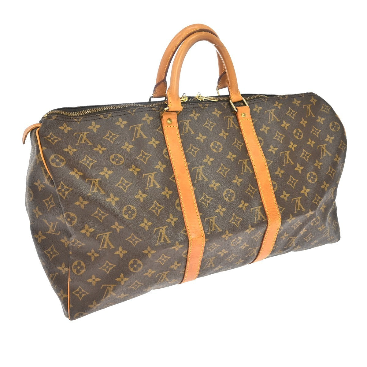 Louis Vuitton Keepall Monogram, Brown, Canvas, Travel Bag