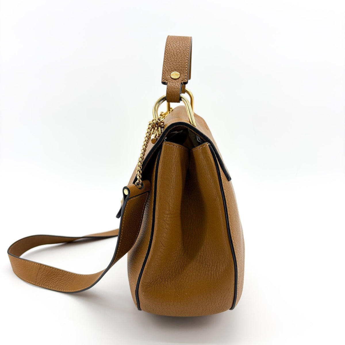 Chloe Drew Leather, Brown, Leather, Crossbody Bag