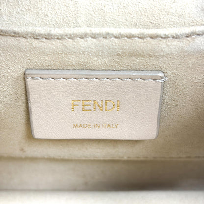 Fendi Kan I Zucca Embossed Leather, Black, Leather, Shoulder Bag