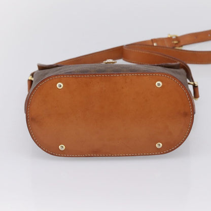 Celine Macadam Leather, Brown, Canvas, Shoulder Bag
