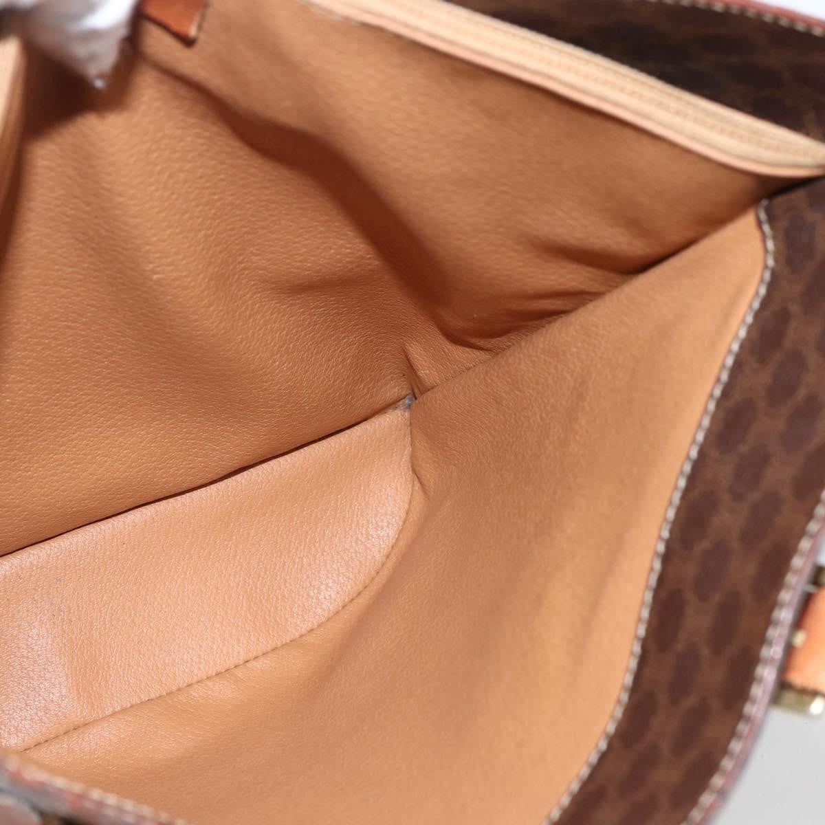 Celine Vintage Macadam Shopper Coated Canvas, Brown, Canvas, Tote Bag