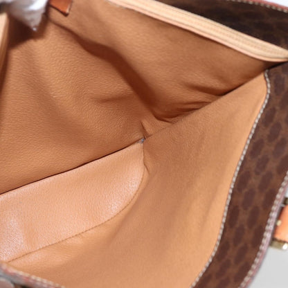 Celine Vintage Macadam Shopper Coated Canvas, Brown, Canvas, Tote Bag