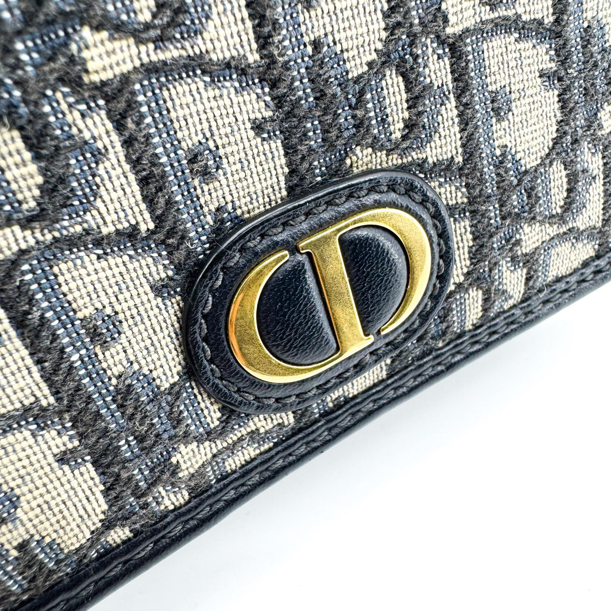 Christian Dior 30 Montaigne Nano Convertible Belt Oblique Canvas, Navy, Canvas, Clutch