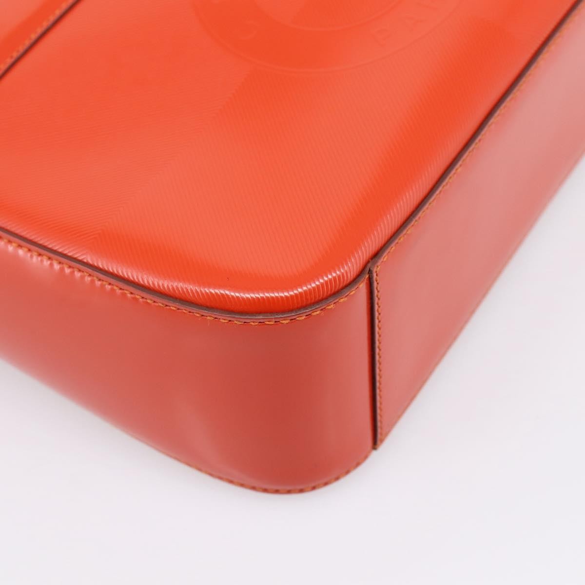 Celine Top Handle Leather, Orange, Leather, Handbag