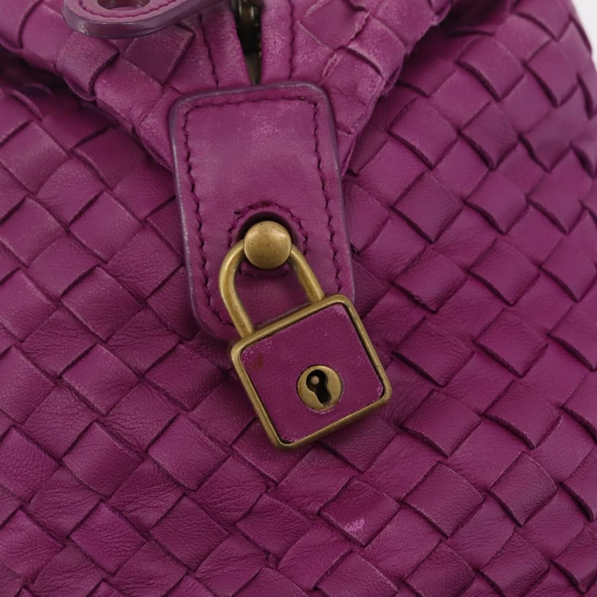 Bottega Veneta New Boston Intrecciato Nappa, Purple, Leather, Handbag