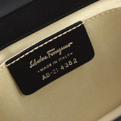 Salvatore Ferragamo Vintage Gancini Hobo Leather, Black, Patent Leather, Shoulder Bag