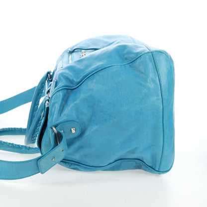 Balenciaga Squash Duffle Leather, Blue, Leather, Handbag