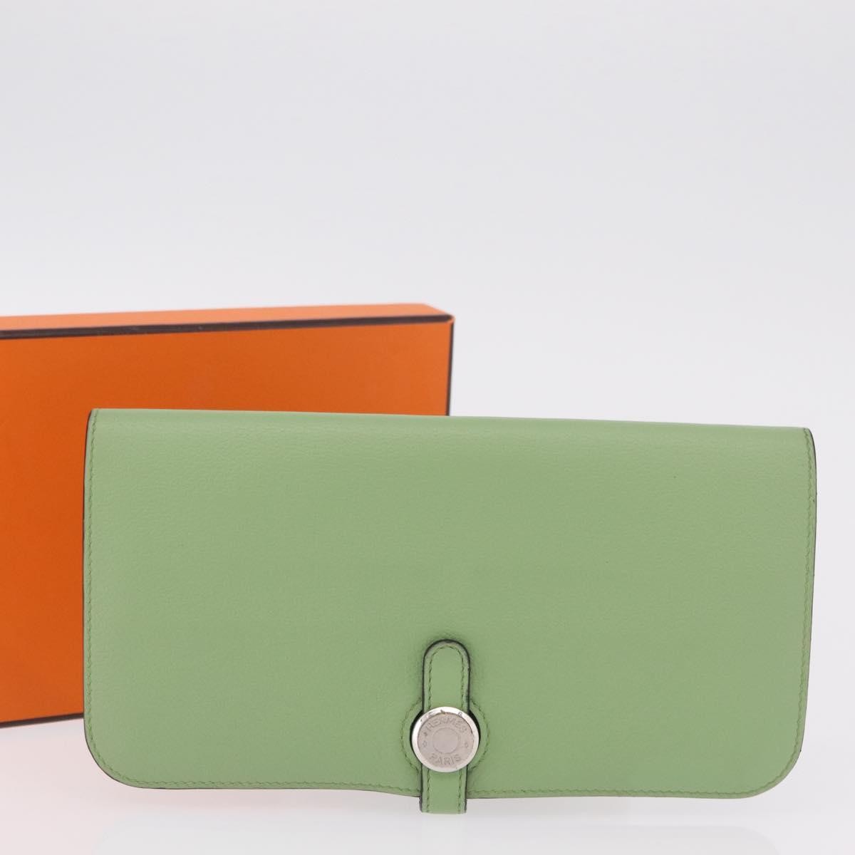 Hermes Dogon Recto Verso Leather, Green, Leather, Wallet