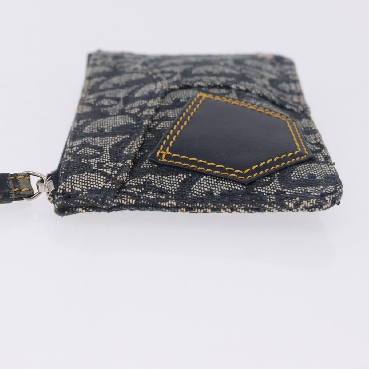 Christian Dior A5 Pouch Oblique Canvas, Navy, Canvas, Clutch