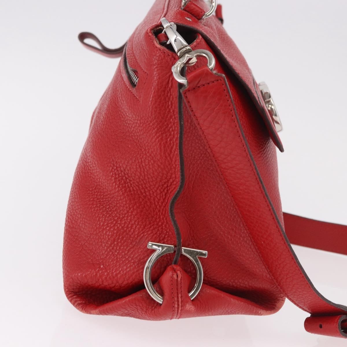 Salvatore Ferragamo Sofia Satchel Grainy Leather, Red, Leather, Handbag