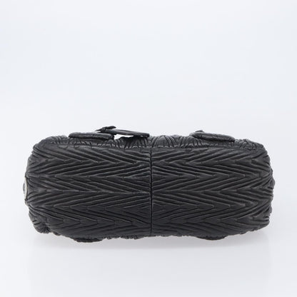Prada Flap Chevron Nappa, Black, Leather, Shoulder Bag