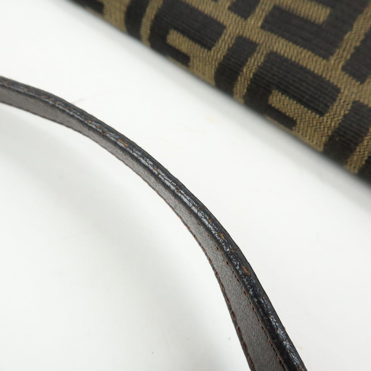 Fendi Zucchino Mamma Baguette Canvas, Brown, Canvas, Shoulder Bag